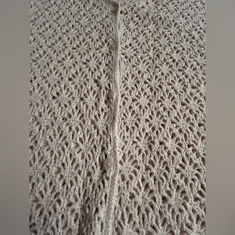 Vintage Northern Reflections Cream Open-Knit Cardigan - Picture 13 of 15